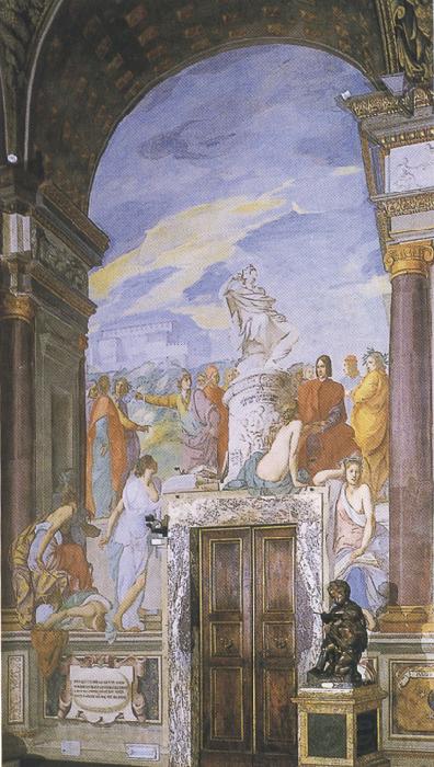 Sandro Botticelli Francesco Furini,Lorenzo the Magnificent and the Platonic Academy in the Villa of Careggi (mk36)